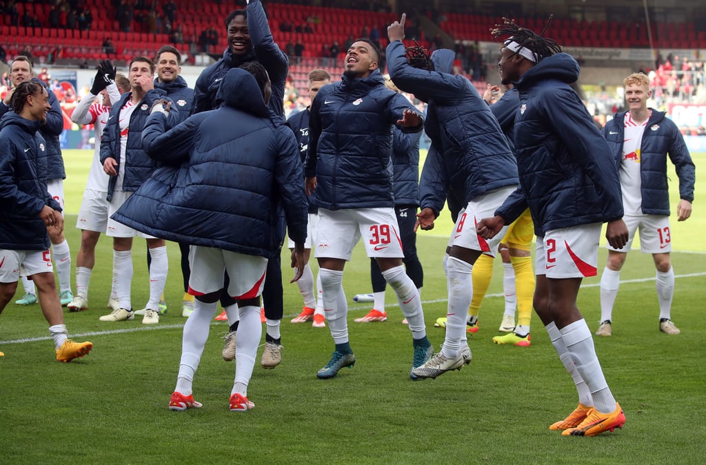RB Leipzig feierte den Sieg gegen Heidenheim.