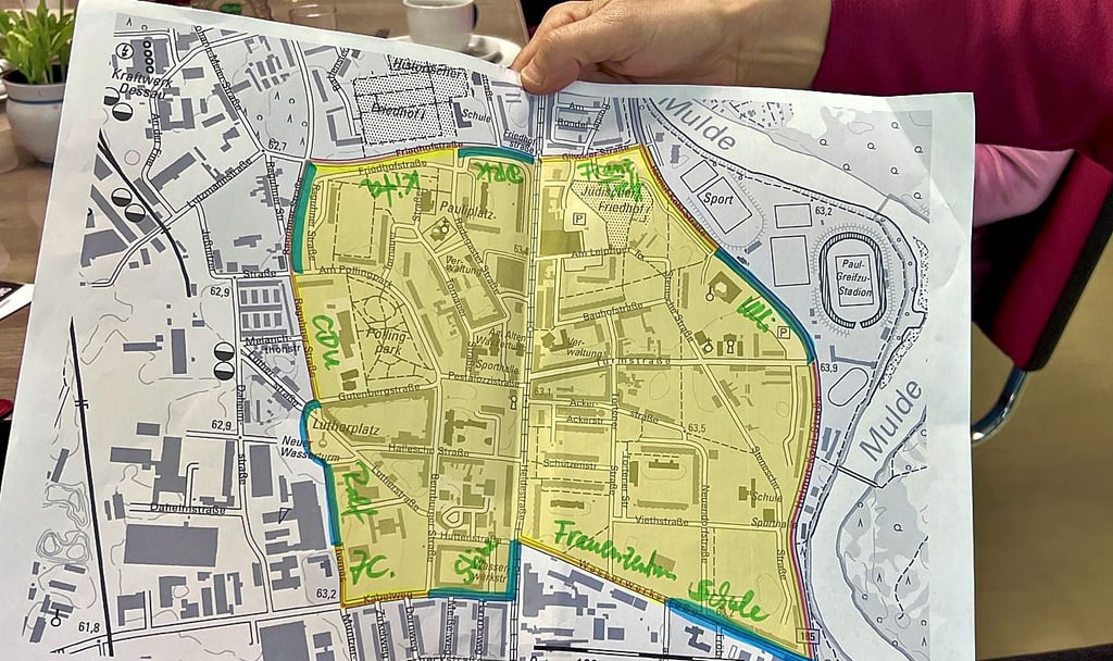 Die einzelnen Streckenabschnitte mit ihren Paten auf dem Stadtplan