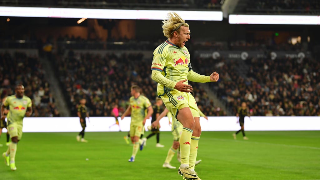 Emil Forsberg feiert sein Tor gegen LA.