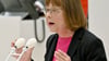 Ursula Nonnemacher (Bündnis90/Die Grünen), Ministerin für Soziales, Gesundheit, Integration und Verbraucherschutz von Brandenburg, spricht in der Debatte des Landtages.
