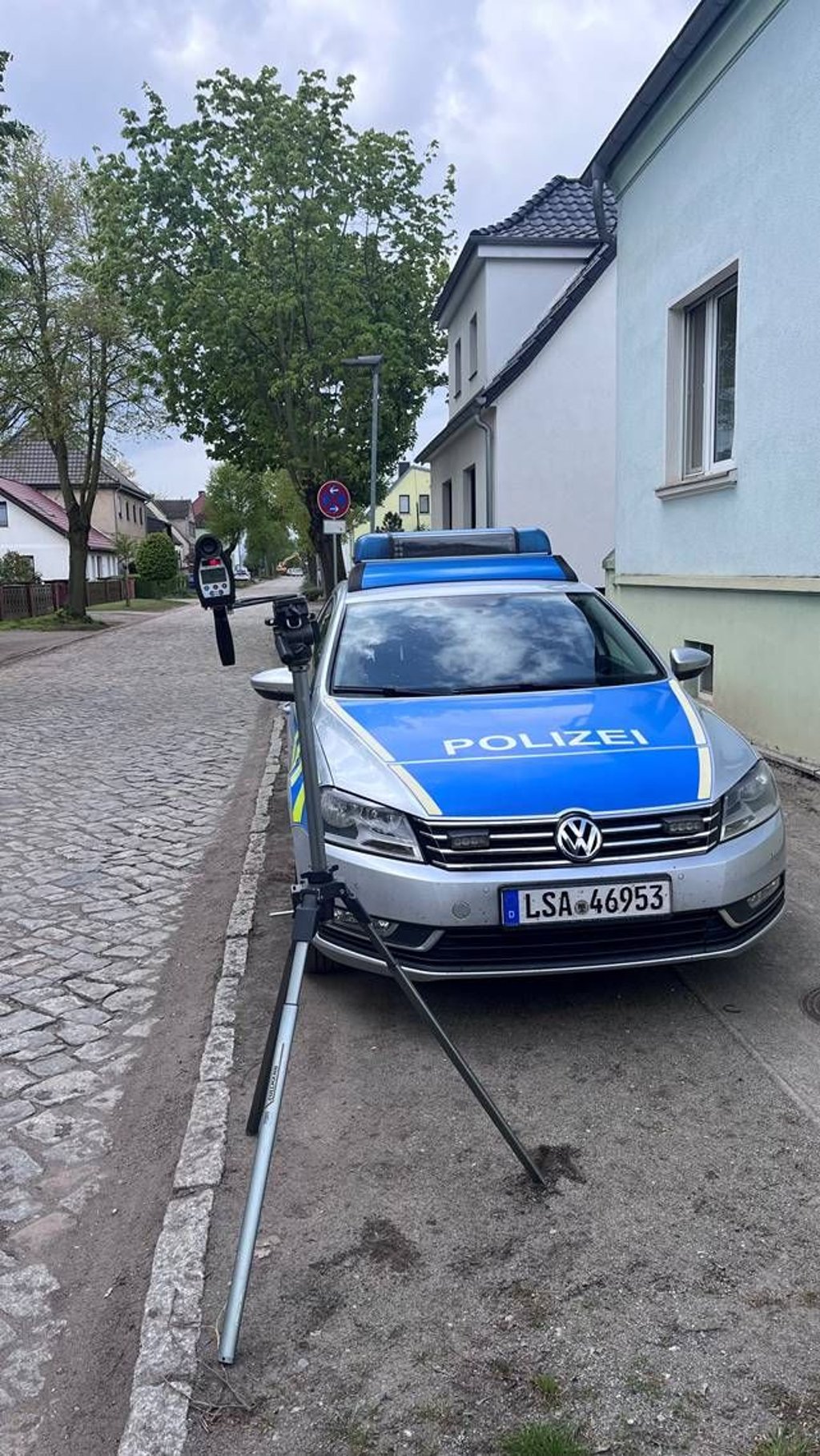 Zu schnell auf der Umleitung? Kontrolle an der B1Baustelle in Gerwisch