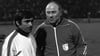Die Trainerkollegen Heinz Krügel (re.) und Mario Goulart Lino (Sporting Lissabon) im Jahr 1974.