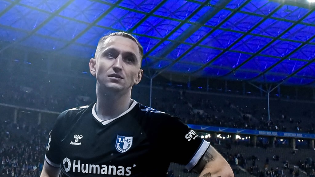 Baris Atik vom 1. FC Magdeburg nach dem Spiel gegen Hertha BSC Berlin. Der Vizekapitän brach das Training am Mittwoch ab.