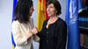 Bundesaußenministerin Annalena Baerbock im Gespräch mit der ehemaligen französischen Außenministerin Catherine Colonna (r), die mit der Prüfung der UNRWA beauftragt worden war (Archivbild).