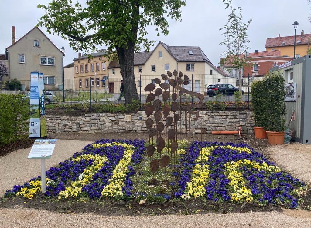 Blankenburgs Laga-Löwe auf dem Landesgartenschau-Gelände in Bad Dürrenberg.