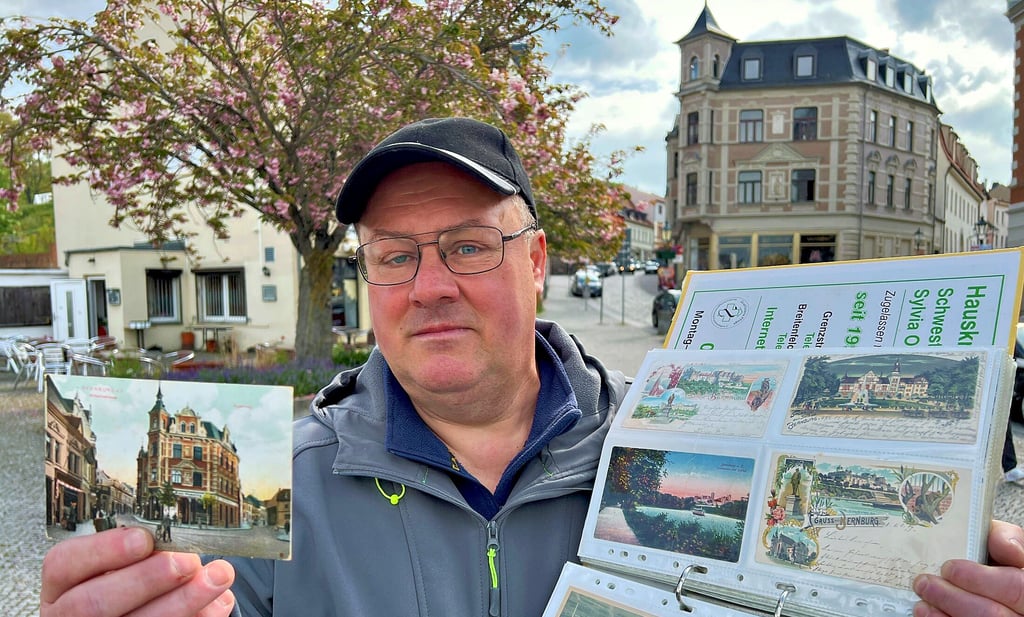 Dirk Träger sammelt seit 25 Jahren seltene Postkarten von Bernburg und Umgebung. Eine, mit dem Haus an der Ecke Wilhelmstraße/Kugelweg, machte einst sogar eine halbe Weltreise.