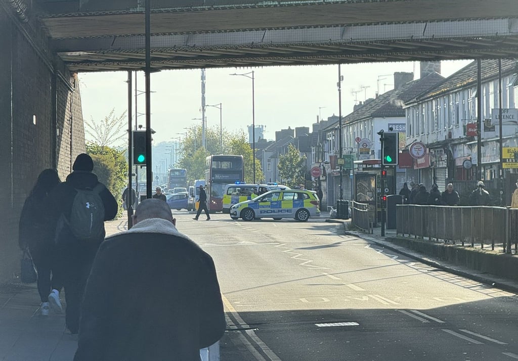 Einsatzkräfte sind im Nordosten Londons nach dem Angriff mit einem Schwert im Einsatz.