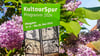Über Pfingsten ins Grüne der Altmark: Das Cover der „Kultourspur“-Broschüre 2024 ziert ein Emailledruck auf Glas in Bleifassung von Martin Schulze.