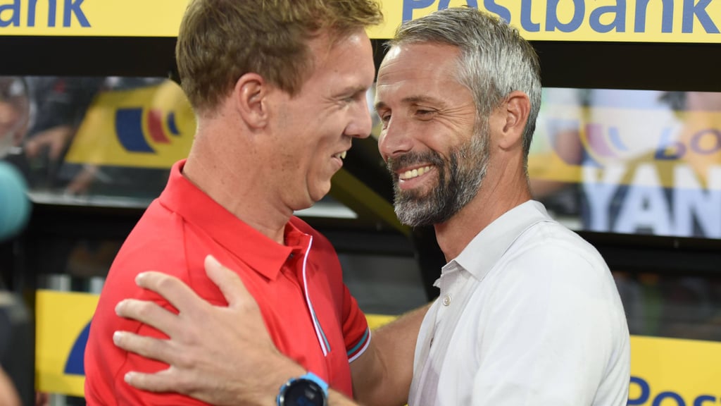 Marco Rose (r.) und Julian Nagelsmann im Jahr 2019.