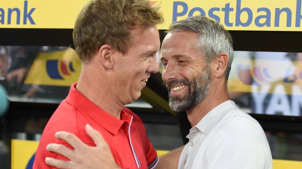Marco Rose (r.) und Julian Nagelsmann im Jahr 2019.