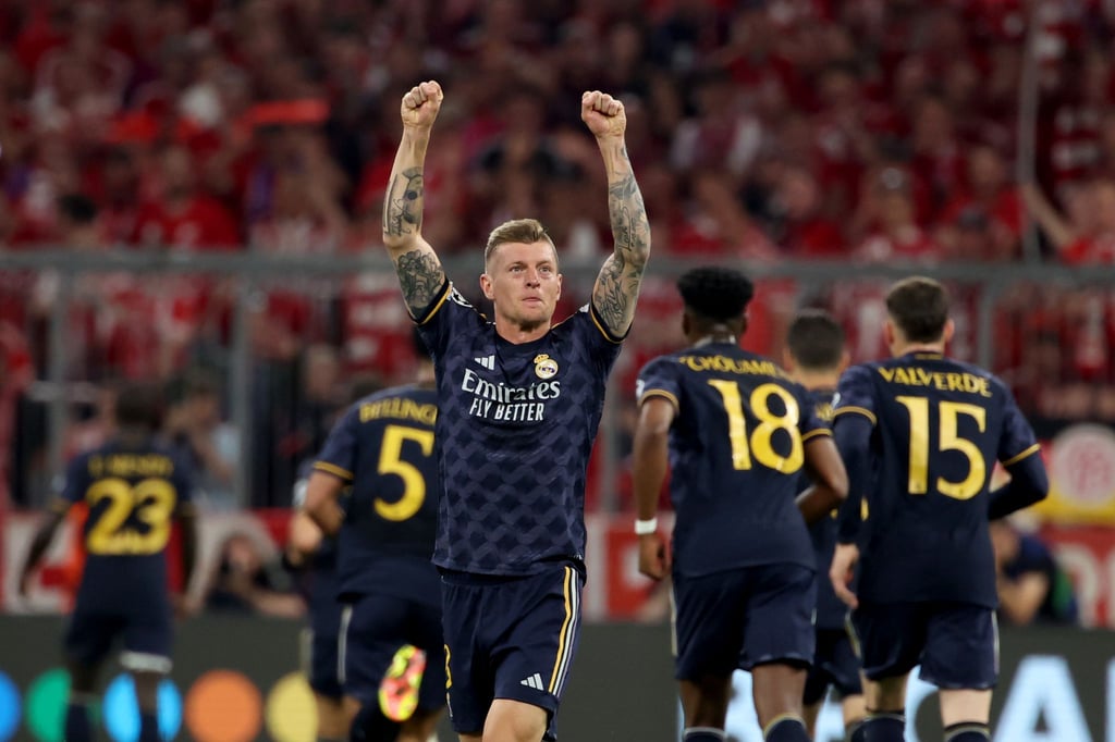 Real-Star Toni Kroos feiert das 1:0 nach seiner Vorarbeit.