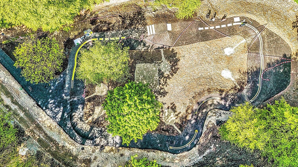 Der neue Pumptrack aus der Vogel-Perspektive.