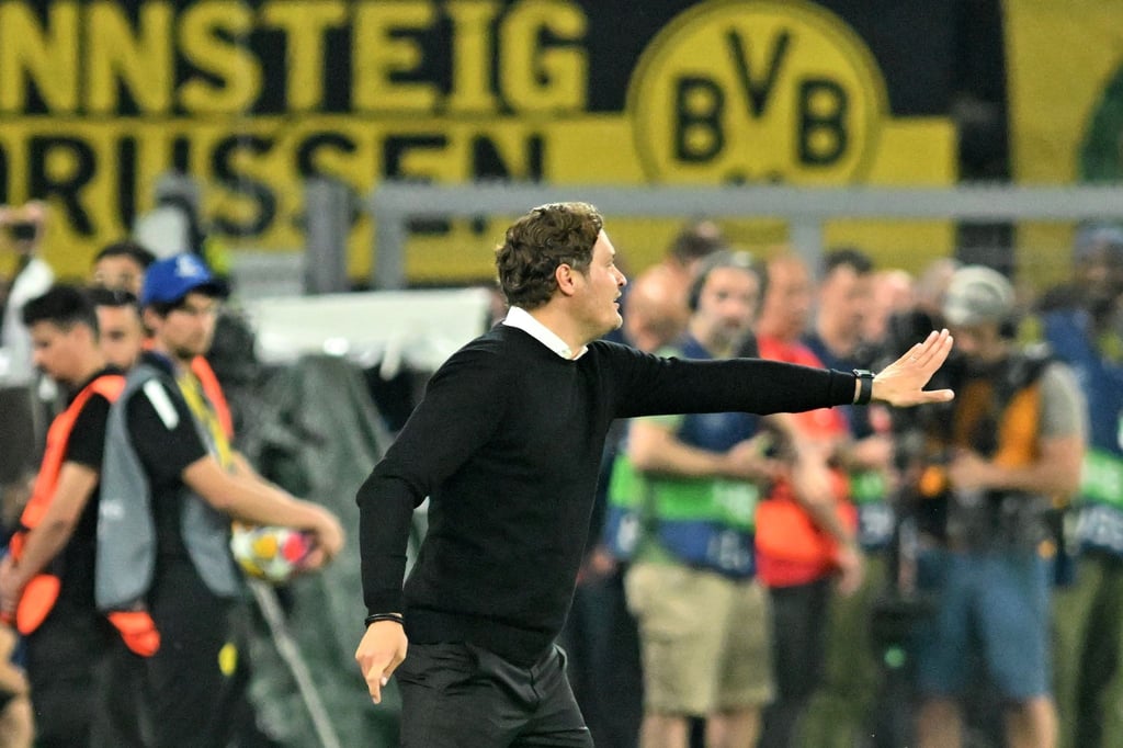 BVB-Cheftrainer Edin Terzic freut sich über den Sieg gegen Paris Saint-Germain.