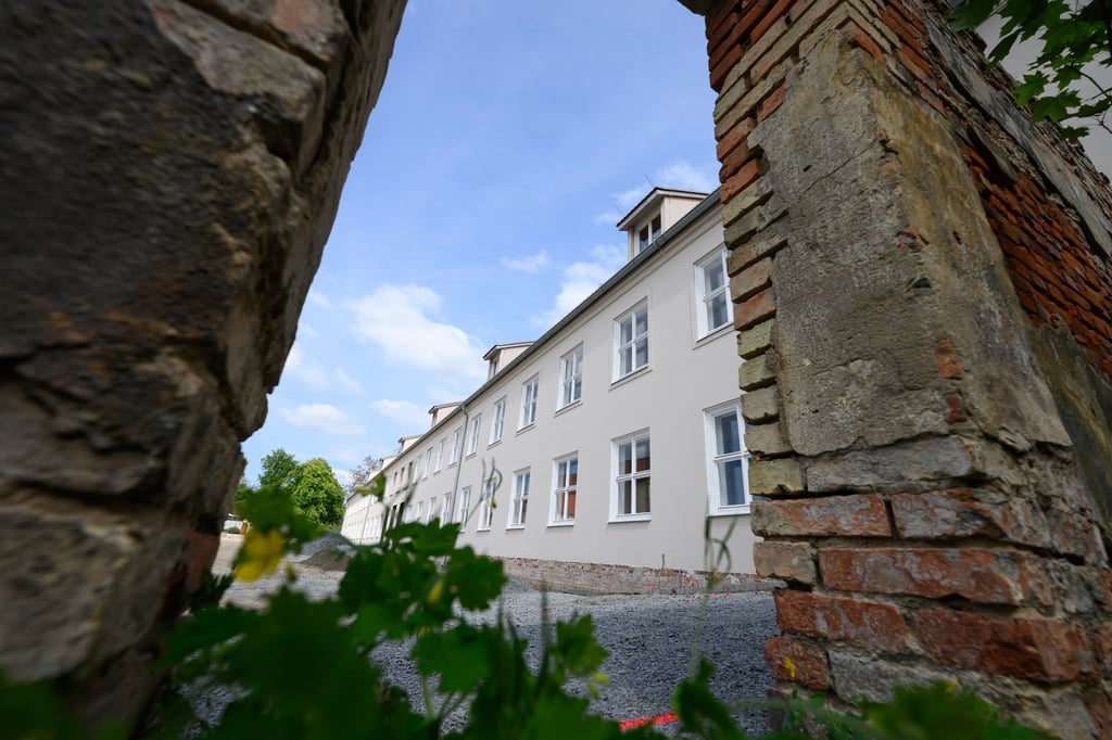Blick auf den Ostflügel am Festspielhaus Hellerau im Rahmen eines Pressetermins zum Abschluss der Sanierung.