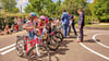Mädchen und Jungen der Evangelischen Grundschule Wittenberg haben am Donnerstag einen Fahrrad-Lernparcours eingeweiht.