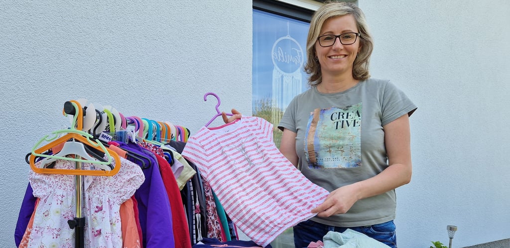 Ines Reis ist eine der Teilnehmerinnen an der erstmaligen Kindersachenbörse am Bismarckturm.