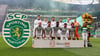 Die Spieler von Sporting CP posieren für ein Mannschaftsfoto während des Spiels der Liga Portugal Betclic zwischen Sporting CP und Portimonense SC im Estadio Jose Alvalade.
