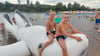 Das Strandsolbad richtet sich vor allem an Familien. Mailo (links) und Finn  aus Hecklingen hatten im Sommer 2023 Spaß im Bad. 