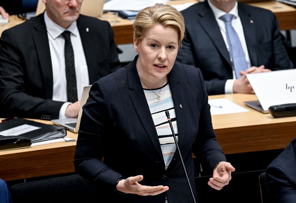 Franziska Giffey (SPD), Senatorin für Wirtschaft, Energie und Betriebe von Berlin, beantwortet die Fragen der Abgeordneten bei der Fragestunde der 47. Plenarsitzung des Berliner Abgeordnetenhauses.