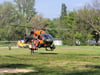 Verletzte Wanderer wurden in Thale vom Pfingstanger aus mit einem Hubschrauber der Bundeswehr abtransportiert. 