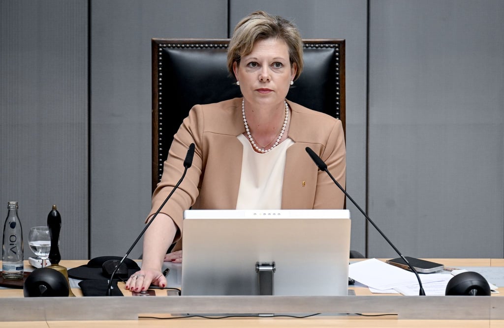 Cornelia Seibeld (CDU), Präsidentin des Abgeordnetenhauses von Berlin, leitet die 47. Plenarsitzung des Berliner Abgeordnetenhauses.