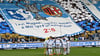 Eine gewaltige Choreo der Fans vom 1. FC Magdeburg erinnerte in der MDCC-Arena beim Heimspiel gegen Greuther Fürth an den Europapokalsieg des FCM vor 50 Jahren.