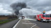 Wegen eines brennenden Lkws ist die Merseburger Straße zwischen Großkayna und Braunsbedra gesperrt.