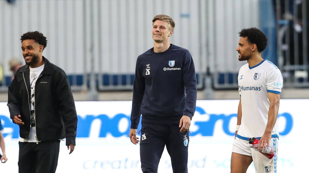 Leon Bell Bell (l.) und Luca Schuler (r.) fielen für das Heimspiel des 1. FC Magdeburg gegen SpVgg Greuhter Fürth am Freitag aus.