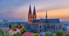 Blick auf den Halberstädter Dom und die Liebfrauenkirche. Der Dom lädt am 18. Mai sowie vom 31. Mai bis 2. Juni zu Festspielen ein.