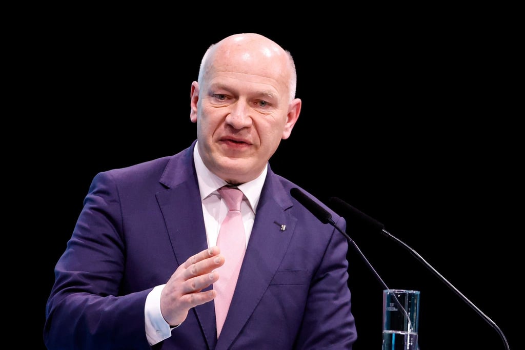 Kai Wegner (CDU), Regierender Bürgermeister von Berlin, spricht beim CDU-Bundesparteitag.