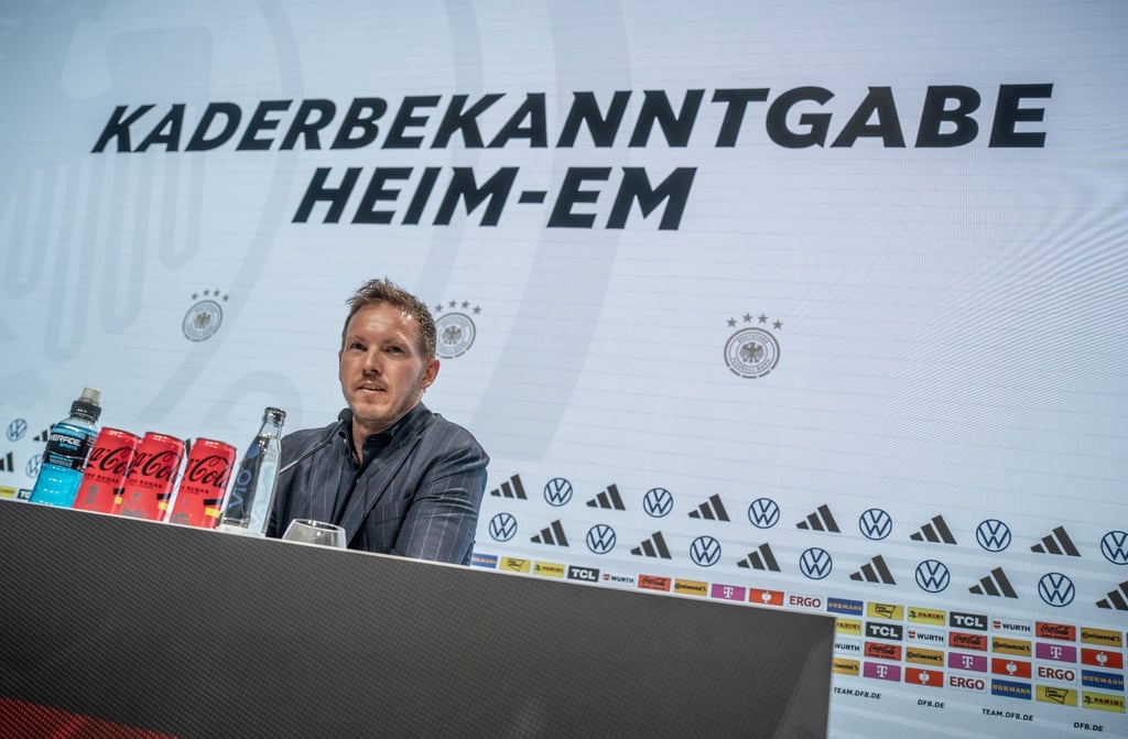 Julian Nagelsmann, Bundestrainer der Deutschen Fußball Nationalmannschaft, nimmt an der Pressekonferenz zur Nominierung des vorläufigen DFB Kaders für die Fußball Europameisterschaft teil.