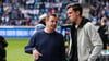Otmar Schork, Geschäftsführer Sport beim 1. FC Magdeburg, ist schon mit der Planung des FCM-Kaders zur Saison 2024/25 beschäftigt. Abwehrchef Tobias Müller (r.) spielt dabei eine zentrale Rolle.