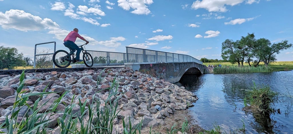 Seit gestern Nachmittag ist die Steinerne Brücke bei Gübs offiziell für den Verkehr freigegeben. Die Brücke verbindet Magdeburg und das Jerichower Land auf kürzestem Wege. Das alte Brückenbauwerk wurde saniert und auf die Benutzung von Radfahrern, Fußgängern und Reitern begrenzt. Schon vor der offiziellen Freigabe war die Brücke viel genutzt.