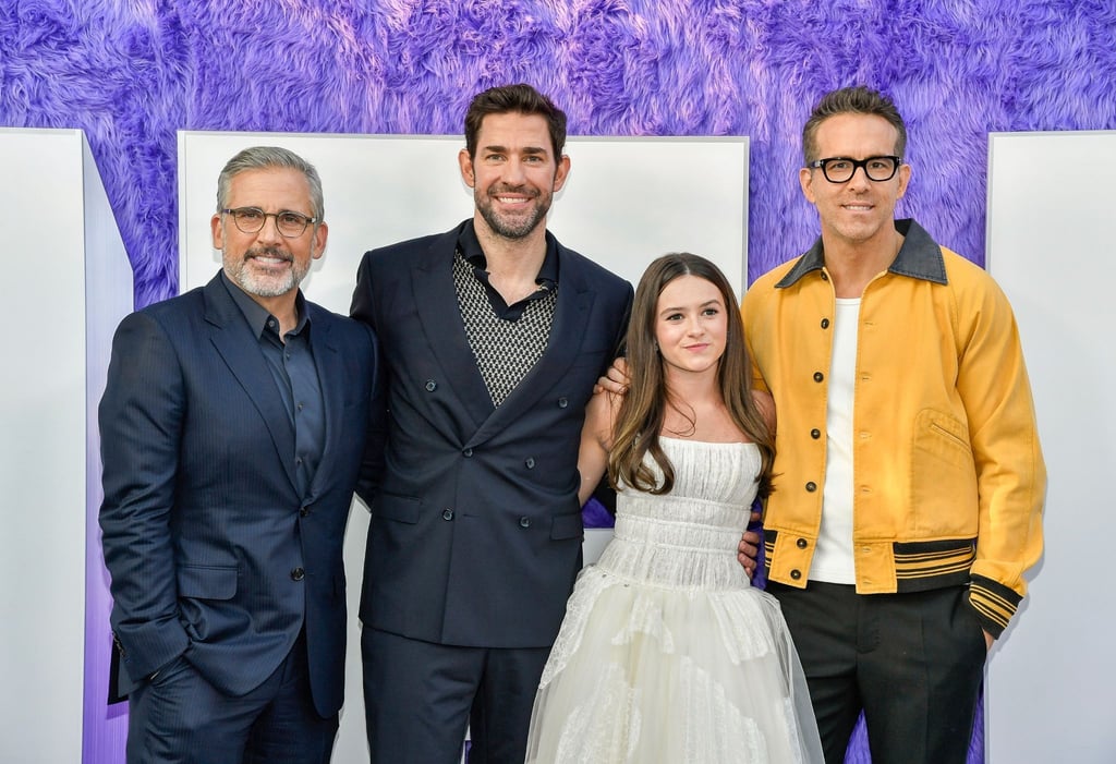Steve Carell (l-r) John Krasinski, Cailey Fleming und Ryan Reynolds bei der Premiere von „IF: Imaginäre Freunde“ in New York.