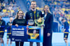Felix Claar wurde vor dem Länderspiel gegen Deutschland erstmals als Schwedens Handballer des Jahres geehrt.