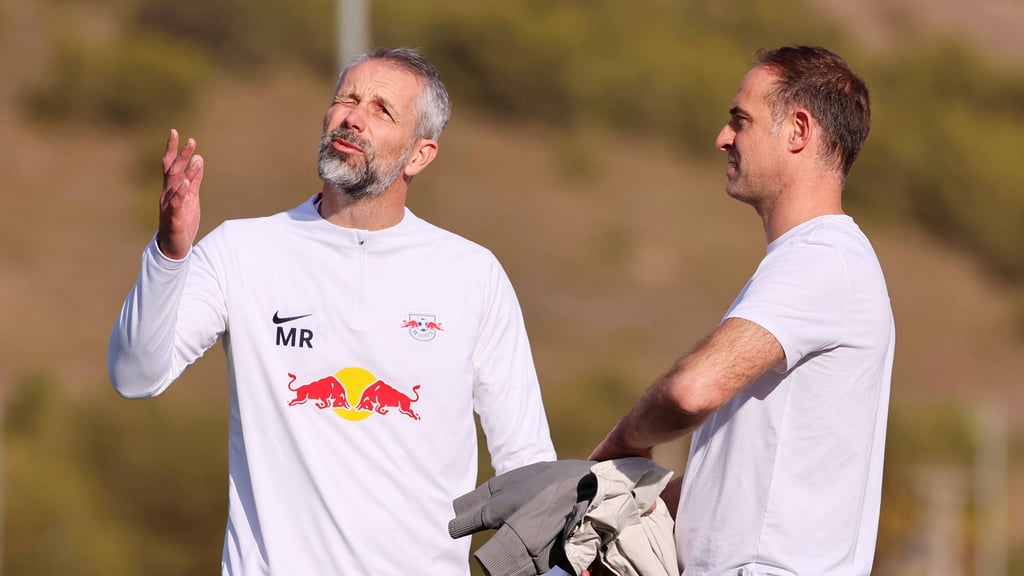 Blicken in dieselbe Richtung? RB-Trainer Marco Rose und Red-Bull-Geschäftsführer Oliver Mintzlaff