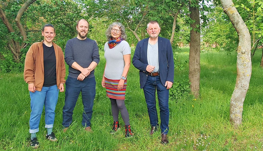 Regionalmanagement der Leader-Region Anhalt (v.li.): Jessica Kniza, Joseph Roßteuscher, Kerstin Adam-Staron und Vereinsvorsitzender Uwe Schulze