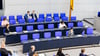 Blick auf die Regierungsbank im Plenum des Deutschen Bundestages.