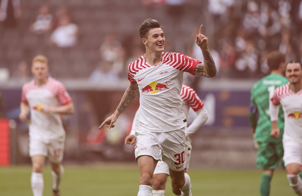 RB-Stürmer Sesko nach seinem Tor gegen Eintracht Frankfurt.