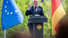 Bundespräsident Frank-Walter Steinmeier während seiner Rede beim Staatsakt zu „75 Jahre Grundgesetz“.