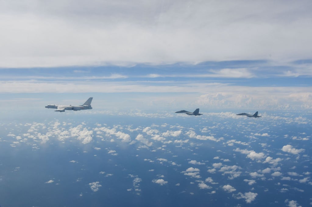 Chinesische Kampfflugzeuge in der Luft: China startet eine großangelegte Militärübung in der Taiwanstraße und um Taiwan (Archivbild).
