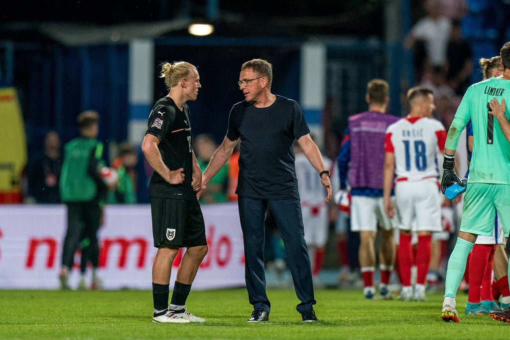 Xaver Schlager (l.) und ÖFB-Teamchef Ralf Rangnick.