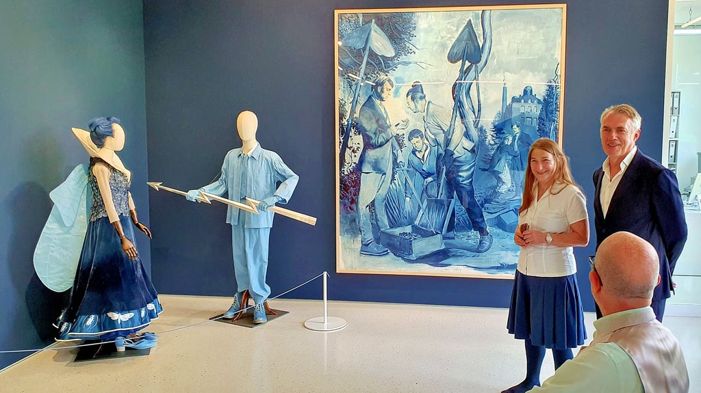 Rosa Loy und Neo Rauch haben am Freitag die neue Ausstellung „Bläue“ in der Grafikstiftung eröffnet.