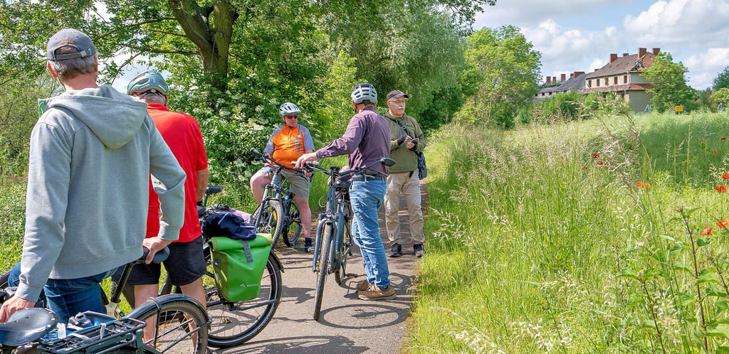 Stopp am Elsterufer nahe des Ortsausgangs von Zangenberg