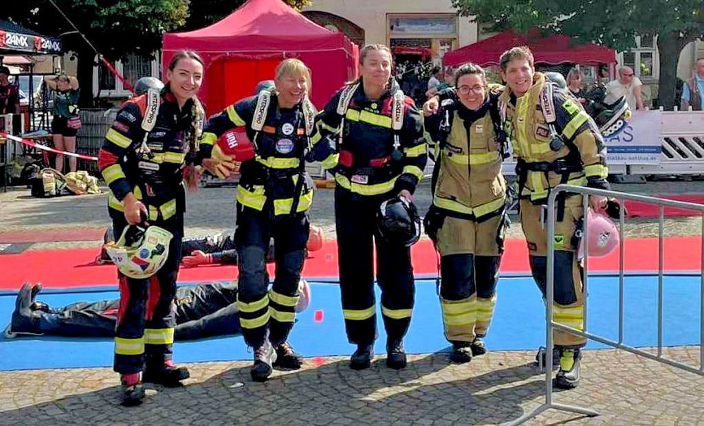 Fitte Frauen (von links): Katerina Vodickova (CZ), Melanie Schönwald (D), Beata Świderska (PL), Bianca Schöffegger (A) und Anja Riehn (D).
