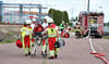Eine Großübung der Feuerwehren wurde an der Flüssiggasstation von K + S in Bernburg durchgeführt. 