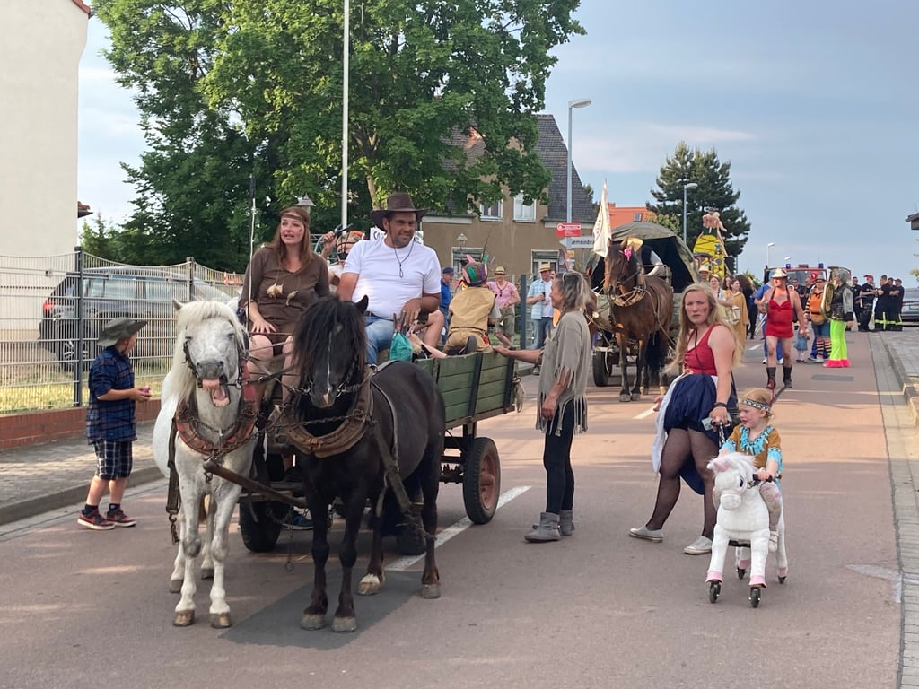 Der Lumpenumzug, wie hier vergangenes Jahr, zählt jedes Jahr zu den Highlights des Heimatfestes in Kötzschau.