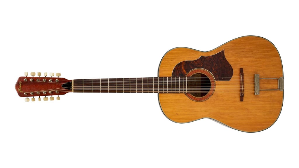 Die 12-saitige Framus-Hootenanny-Akustikgitarre.