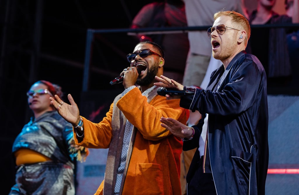 Peter Fox (r) mit Benji Asare auf dem Southside Festival (Archivbild).