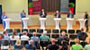 Nadine Koppehel, Marek Heinze, Tilo Teichmann, Udo Zimmermann, Kuno Wendt und Jana Pfeiffer (von links) stellten sich den Fragen von Michael Pirl. 